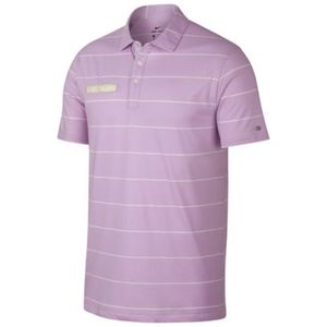 Nike Dri FIT Player Striped Golf Polo Purple Lilac